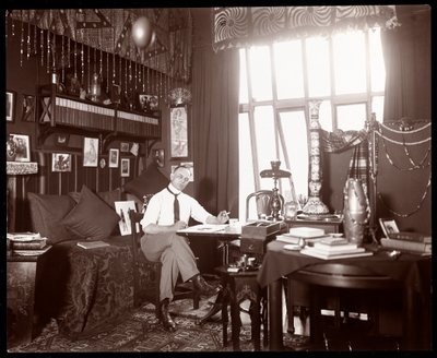 Will R. Barnes Drawing in His Studio by Byron Company
